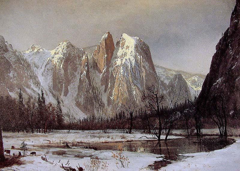 Albert Bierstadt Cathedral Rock, Yosemite Valley, California oil painting image